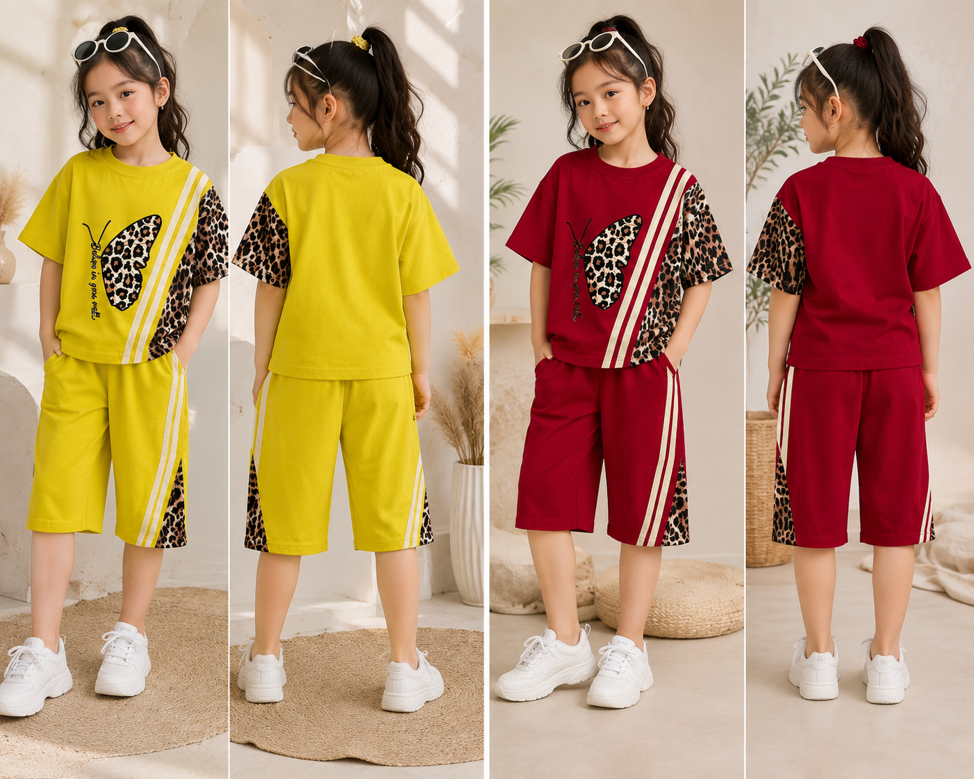 تیشرت شلوارک پروانه پلنگی
